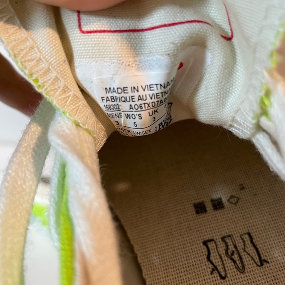 Rare COMME des GARÇONS PLAY Converse size 5 w, 3 m, Neón green - Picture 5 of 5